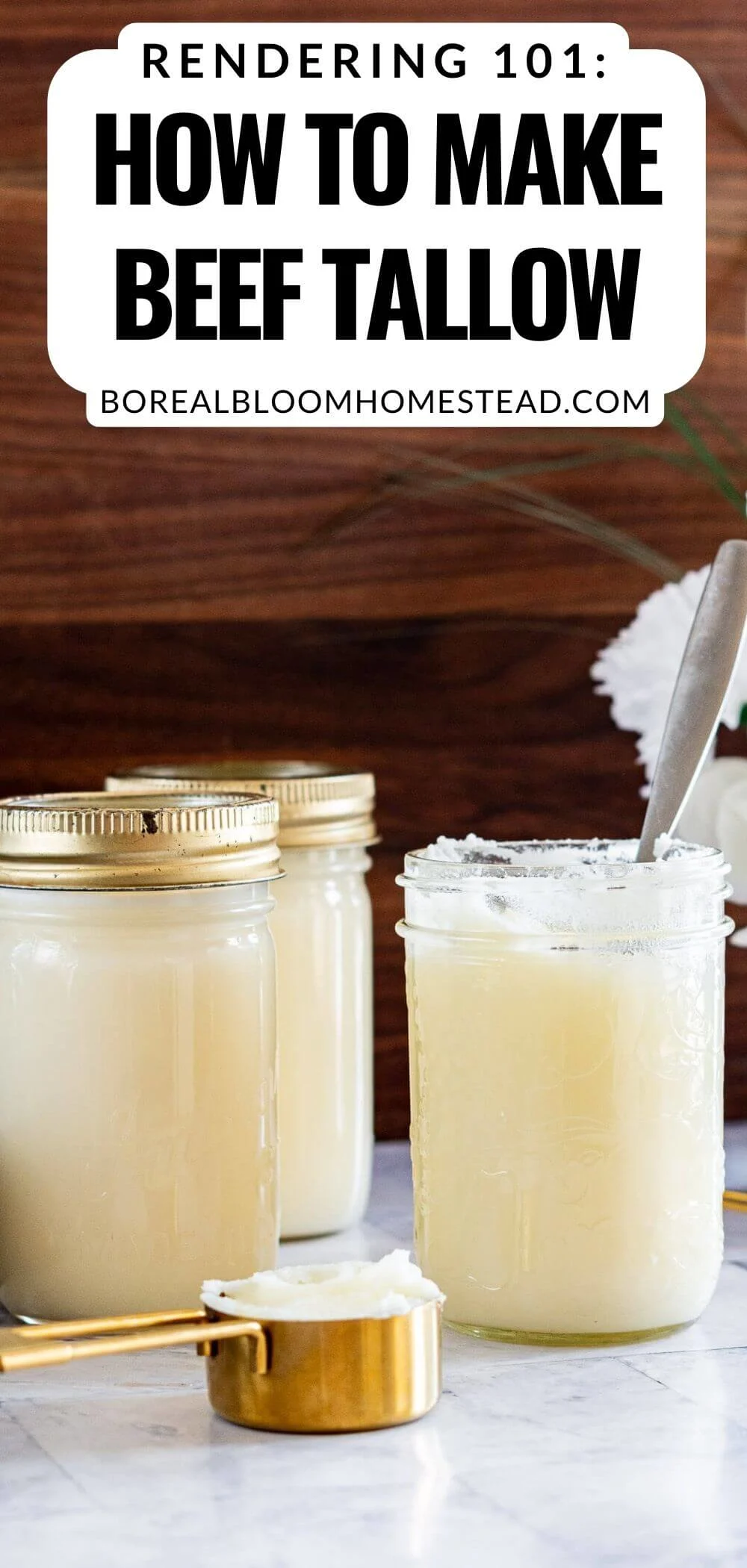 How to make beef tallow at home pinterest graphic.