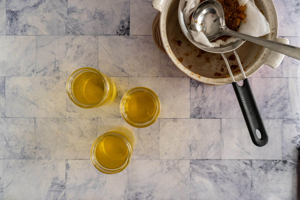 Tallow transfered to mason jars.