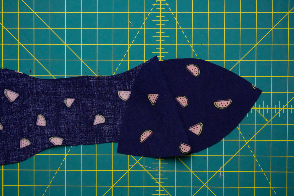 Bow pieces right sides together.